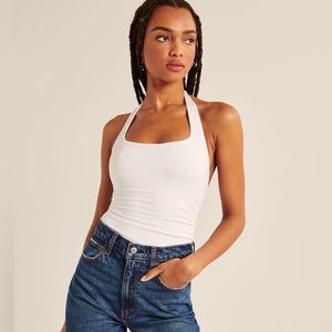 Abercrombie & Fitch Sleek Seamless Fabric Halter Bodysuit
